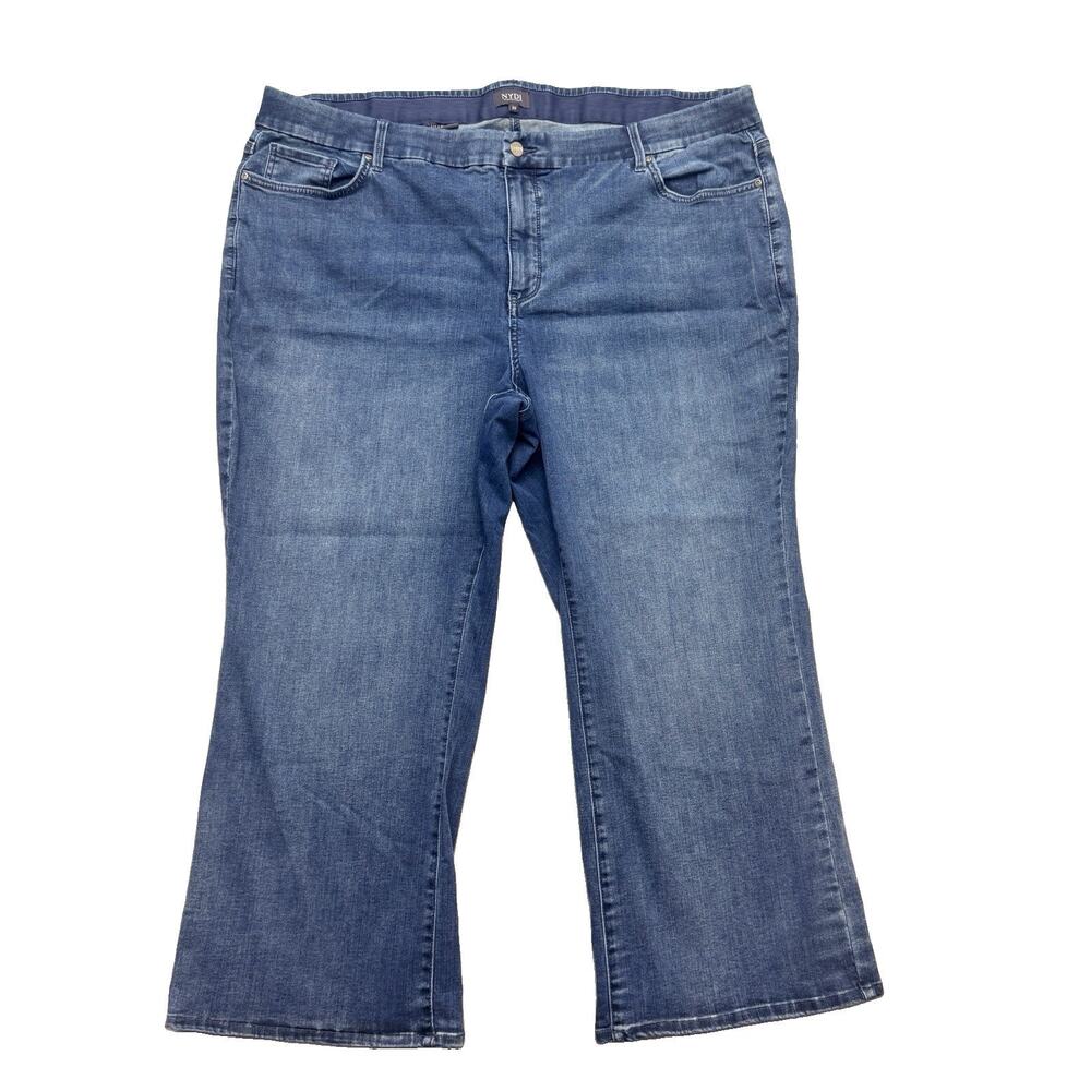 NYDJ Bootcut Jeans High Rise Dark Wash Blue Stretch Lift Tuck Denim Size 24W